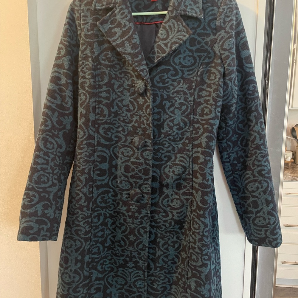 Merona Blue and Black Patterned Jacket Medium